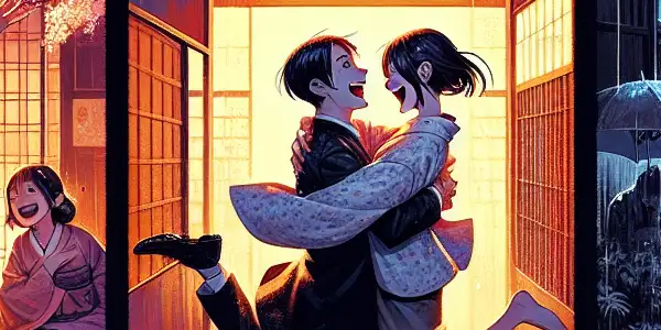 A blended scene depicting joy, tension, and neutrality in relationships, featuring intimate, conflicted, and everyday moments.<a href=